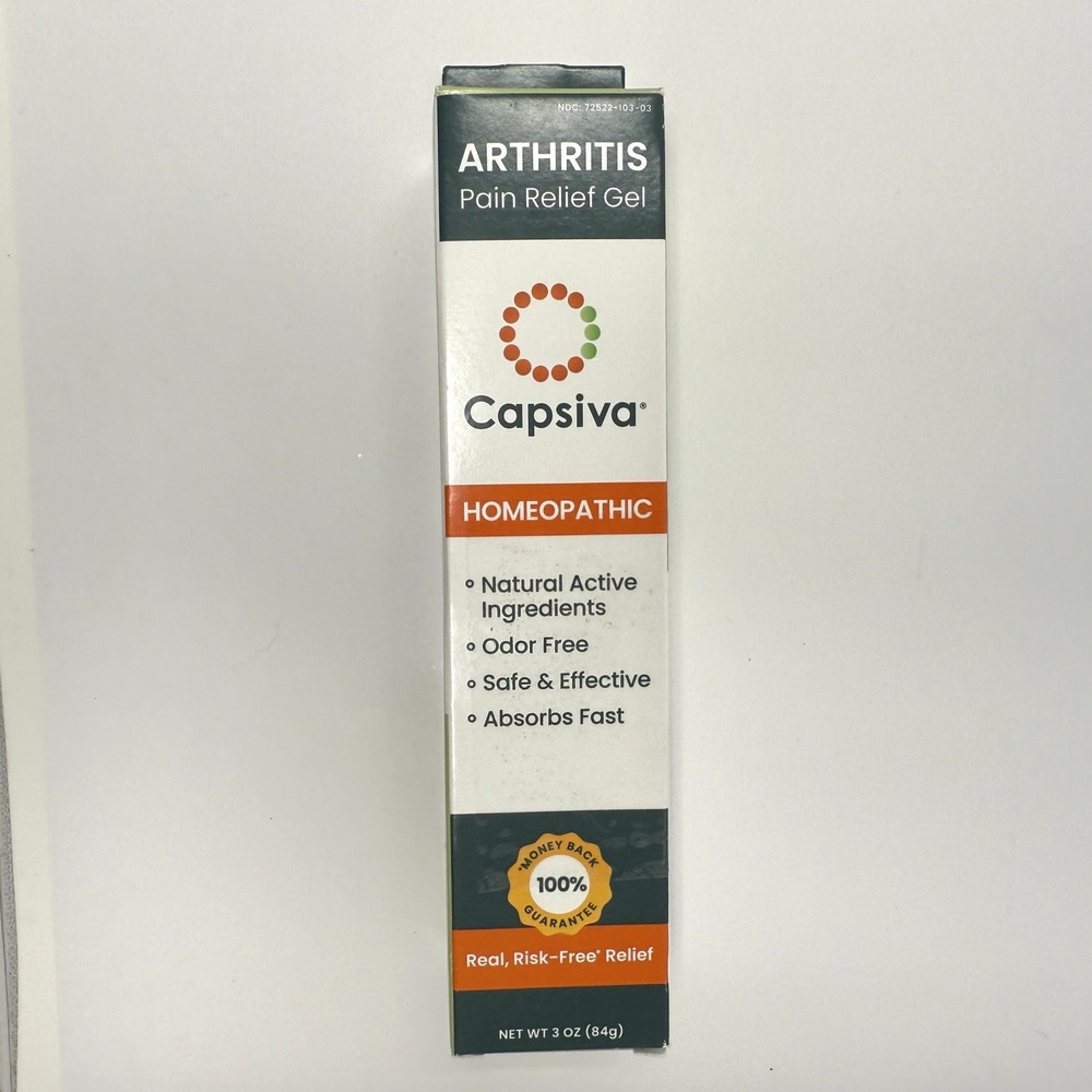 Capsiva Arthritis Pain Relief Gel, Homeopathic, Natural Active Ingredients, 3 oz